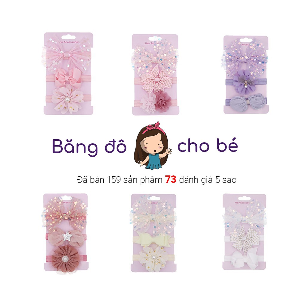 |FAMARAL1 giảm 10k cho đơn 50k|Băng Đô Cho Bé Gái 1989KIDS Set 3 Chi Tiết Đáng Yêu,Thời Trang,Hình Nơ Hoa