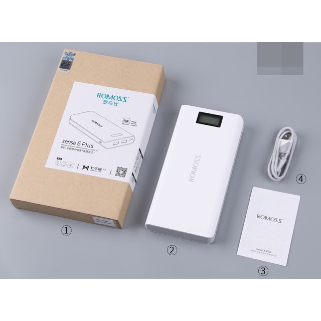 Sạc Dự Phòng Romoss Sense 6 Plus 20000mAh LCD I Chính Hãng I Bảo Hành 12 Tháng I Đổi Trả Miễn Phí Trong 3 Ngày Đầu