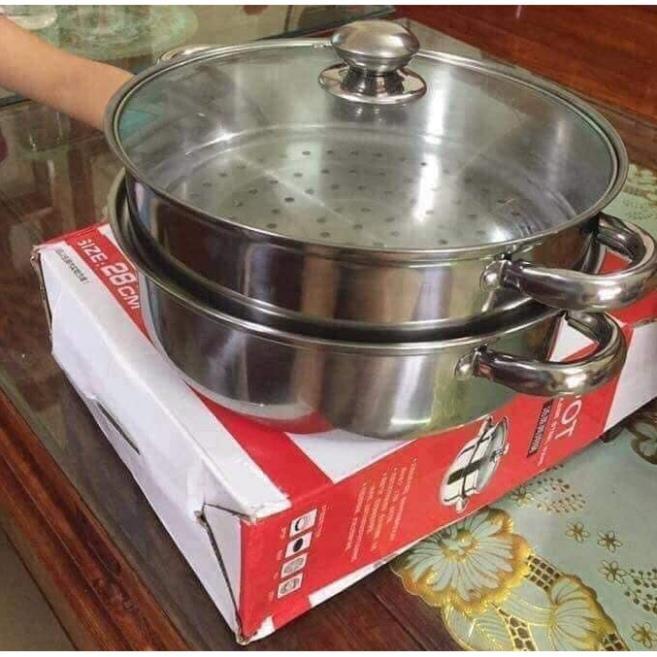 Nồi hấp 2 tầng INOX size 28