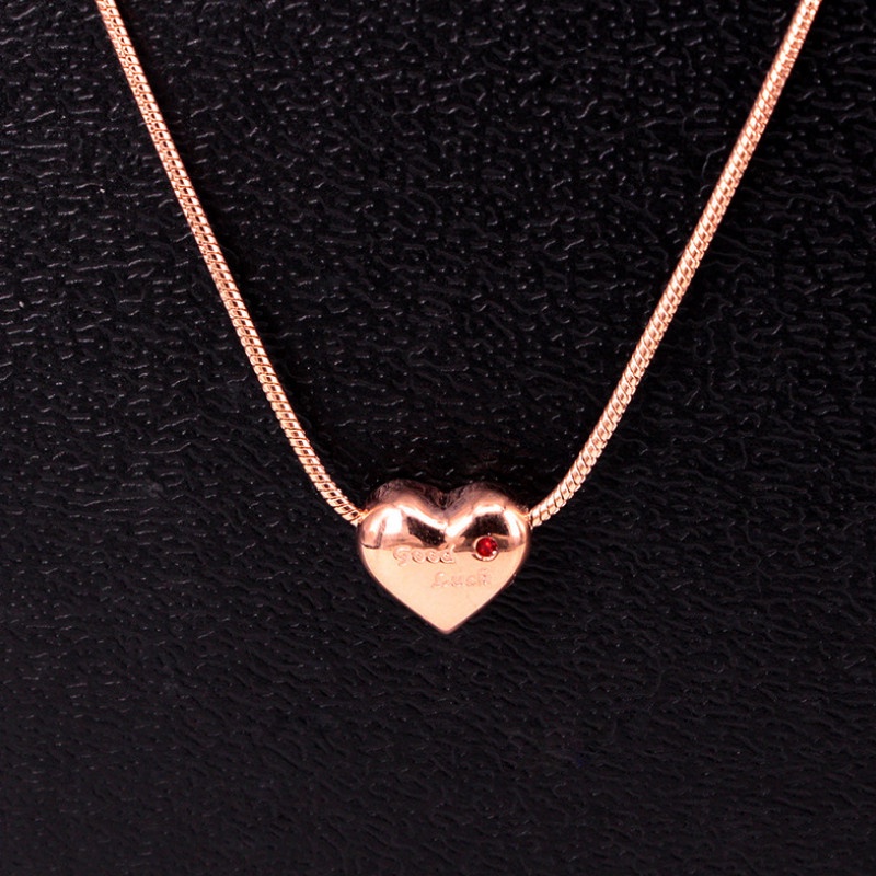 Dây Chuyền Mì Mặt Trái Tim Titan Ko Han Rỉ TT 3834