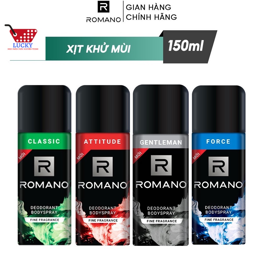 Xịt Khử Mùi Toàn Thân Dành Cho Nam Romano 150ml- Lịch lãm nam tính