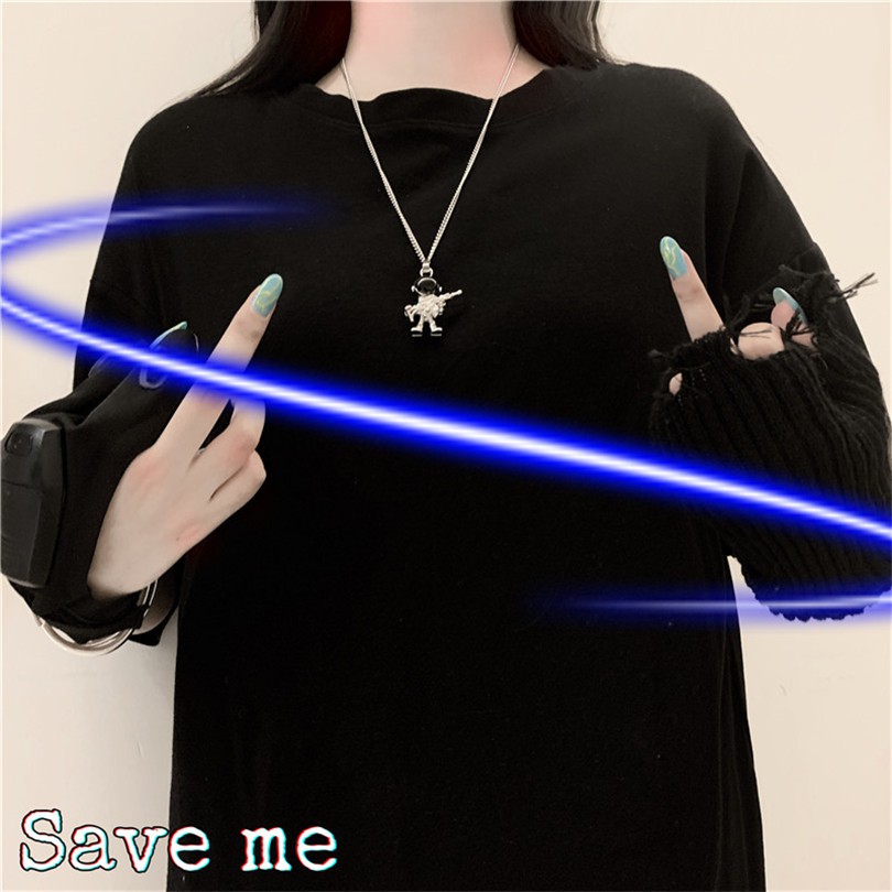 [Spot] Dây Chuyền Mặt Hình Phi Hành Gia Phong Cách Hip Hop Hàn Quốc 12983