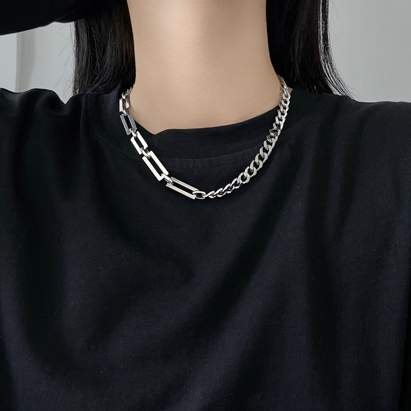 Vòng cổ Thép Titan Mặt Vuông Phong Cách Âu Mỹ Đơn Giản