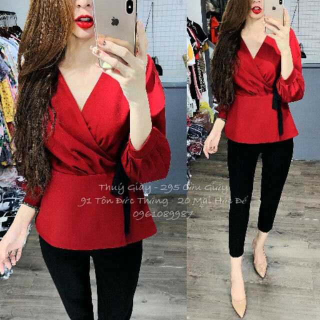 Sale Áo sơ mi buộc dây