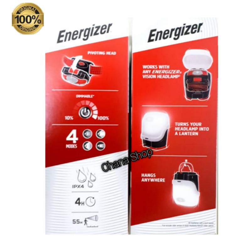 Đèn Pin Đội Đầu Energizer + Đèn Lồng / Case 300 Lumens