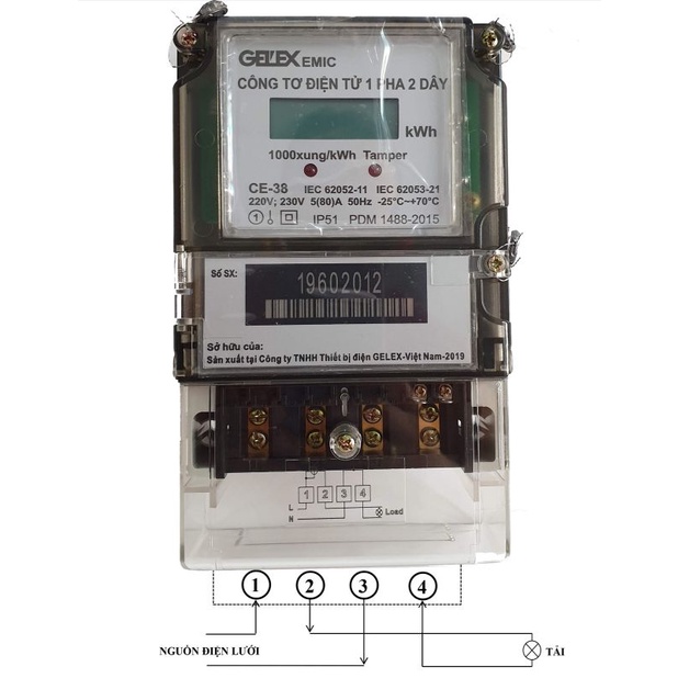 Công tơ điện tử 1 pha Emic CE-18 / CE-38