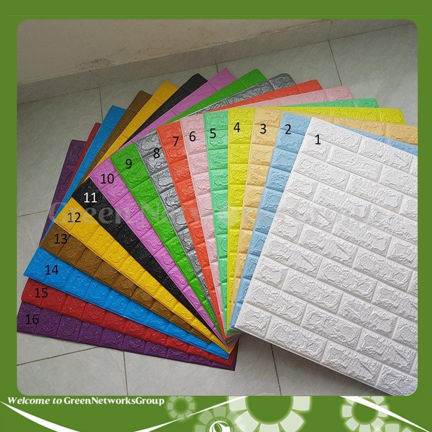 Xốp Dán Tường Giả Gạch 3D 70X77cm 3mm Greennetworks ( 1 Tấm )