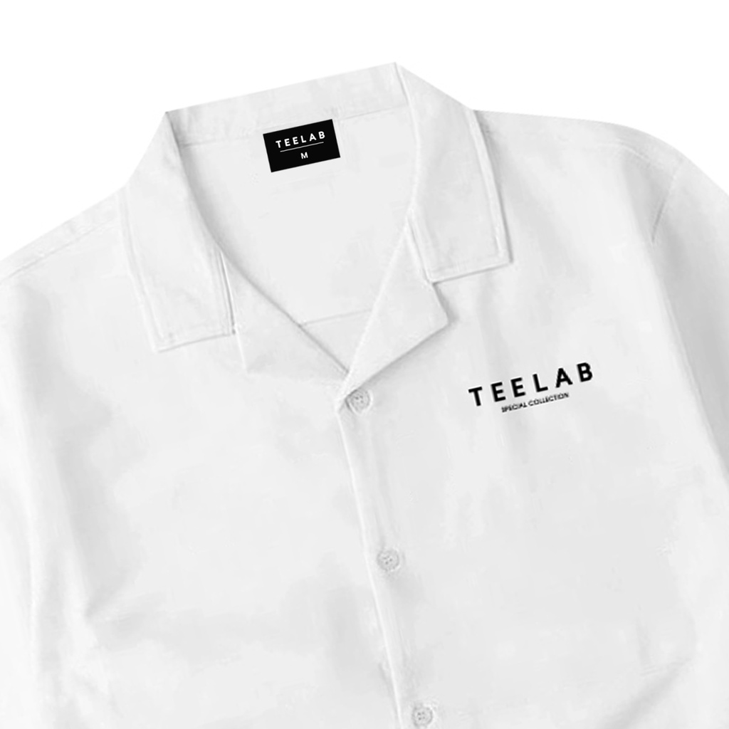 Áo Sơ Mi Ngắn Tay Teelab Local Brand Unisex Special Collection Premium SS035 / Trắng SS035