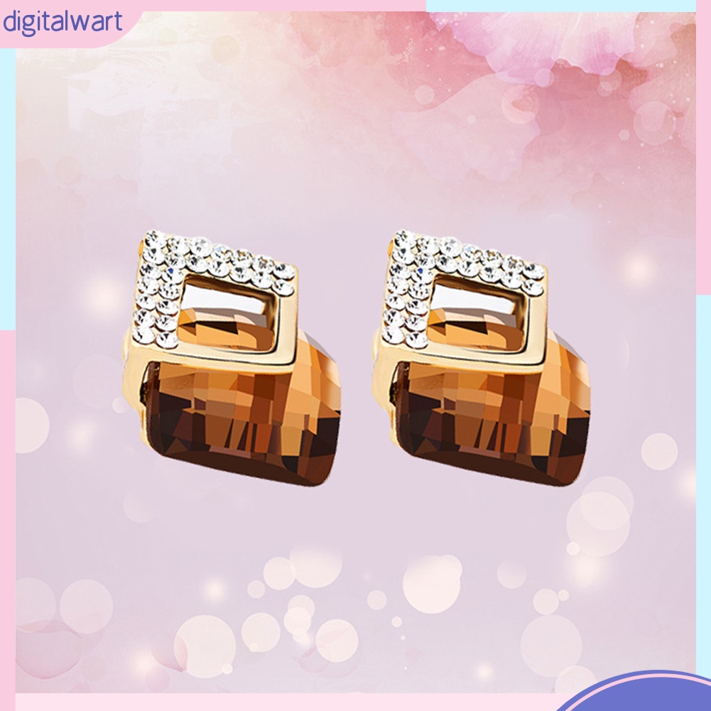 Khuyên tai hình vuông đính đá thời trang sành điệu cho nữ