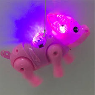 Đồ chơi lồng đèn chú Heo ngộ nghĩnh biết đi có dây dắt, dùng pin, có đèn nhạc cho bé vui nhộn