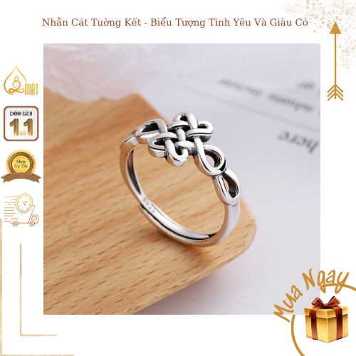 Nhẫn Bạc Nữ, Nhẫn Cát Tường Kết, Cầu Tình Duyên Bình An - CTKĐB - Mật