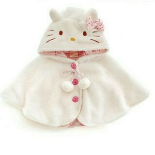Áo choàng lông mèo hello kitty.