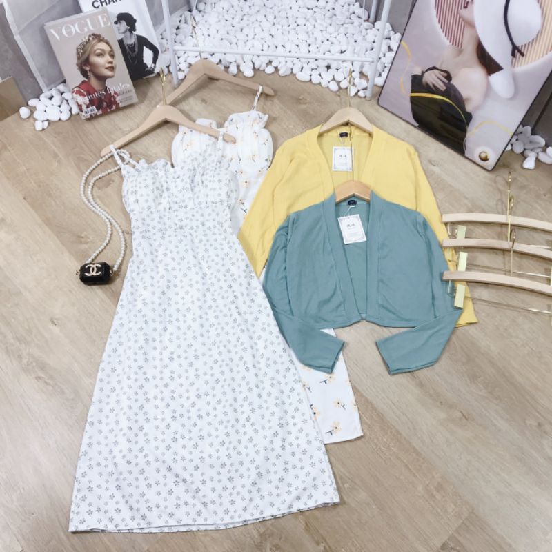 SALE TẾT-Set đầm hoa nhí kèm áo khoác phong cách ngọt ngào- hàng thiết kế