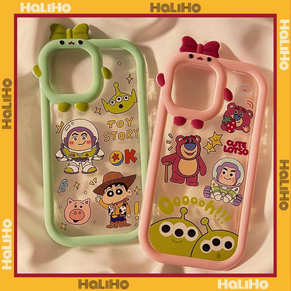 iPhone Case Silicone Soft Case Clear Case Airbag Shockproof Protection Camera Shiny Hand Feel Strawberry Bear Compatible For iPhone 11 Pro Max 13 Pro Max 12 Pro Max 7Plus xr XS Max