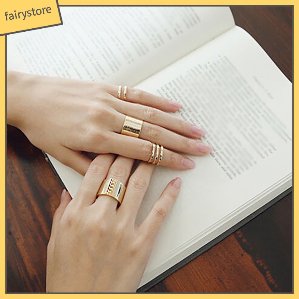 Bộ 3 nhẫn đeo đốt ngón tay kiểu dáng thời trang cho nữ