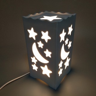 Đèn led trang trí để bàn giả gỗ chống nước hộp trăng sao