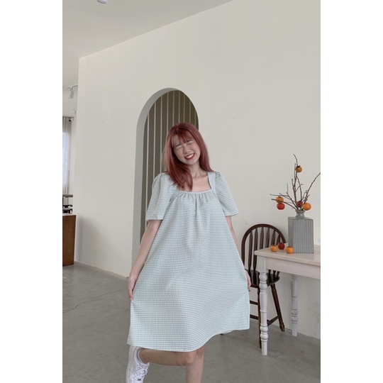 D12 - Đầm caro mint