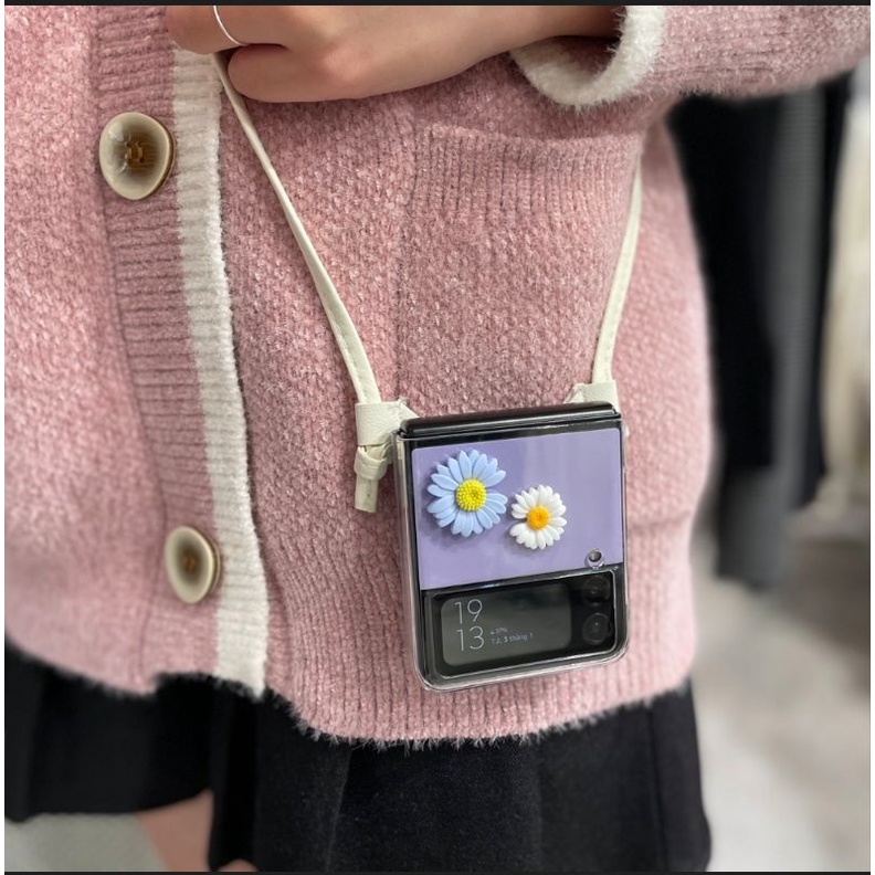 Ốp trong suốt Z Flip 3 / Z Flip 4 có bao da Đựng thẻ, dây đeo chéo cho Samsung Z Flip3 / ZFlip3 / Z Flip4/ ZFlip4