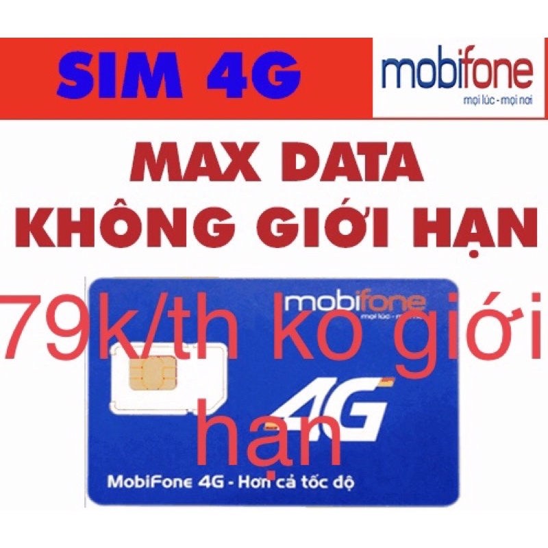 Sim 4g mobifone đăng ký gói thaga100, thaga60 vào mạng 120G một tháng, 4Gb một ngày tốc độ cao