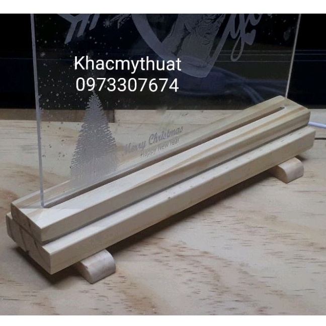 Đế đèn led gỗ Chân Dài