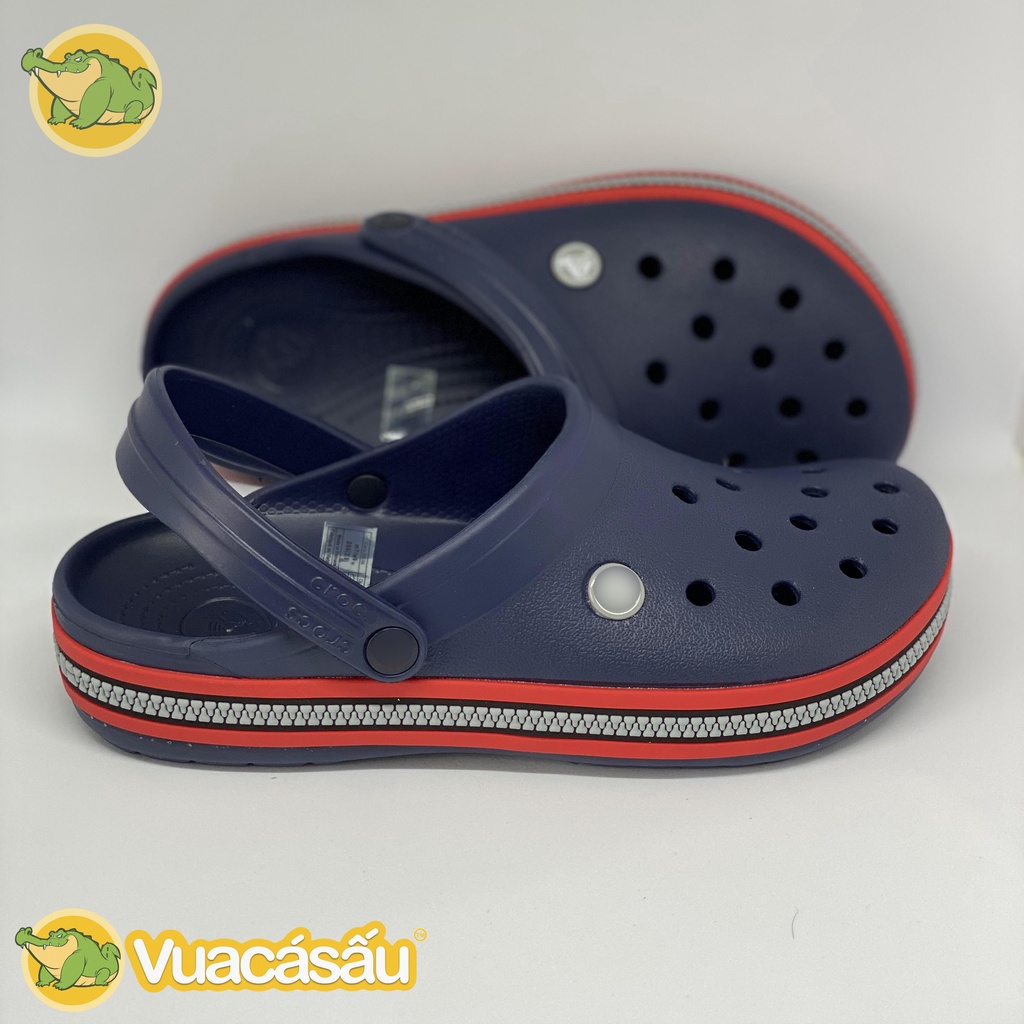 Dép CROCS BAND ZIPPER Nam Nữ Xanh Đen , Form đẹp, Mềm Nhẹ và Êm Ái, Không mùi, chống trơn trượt  - Vua Cá Sấu