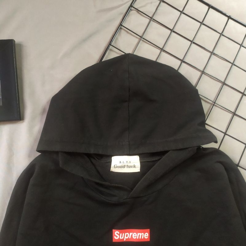 Áo Hoodie 2hand dáng Crop hiệu Hàn Supreme siêu đẹp