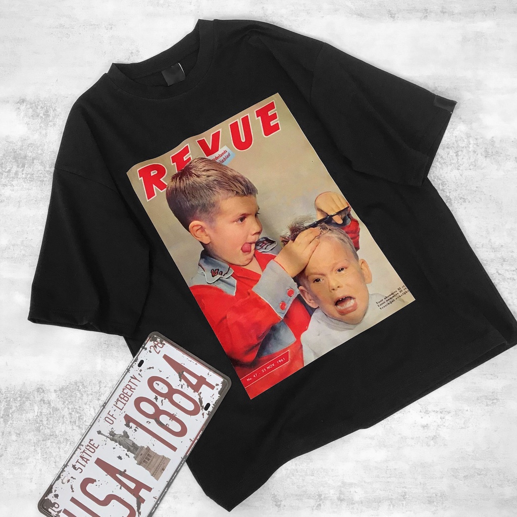 Áo thun tay lỡ nam nữ in hình Baber Kid , Vải Cotton Form Oversize - SELECTED.STORE