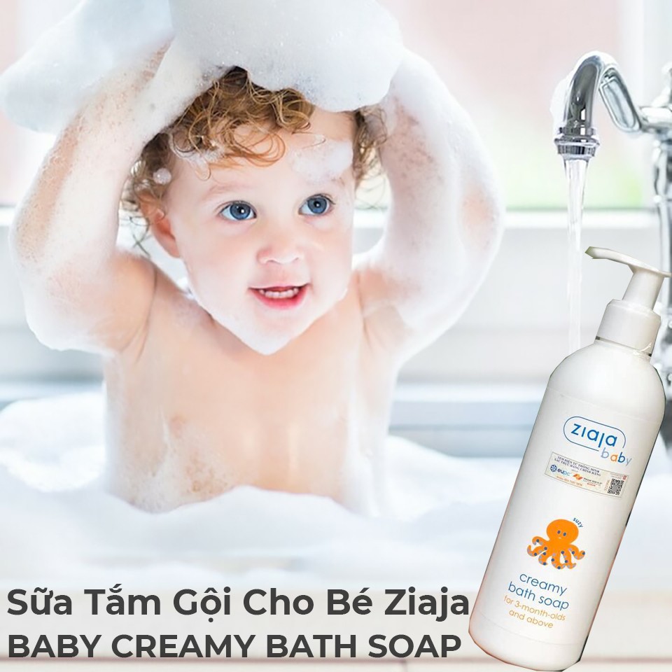 [CHÍNH HÃNG] Sữa Tắm Gội Cho Bé 2in1 ZIAJA BABY CREAMY BATH SOAP 300ML