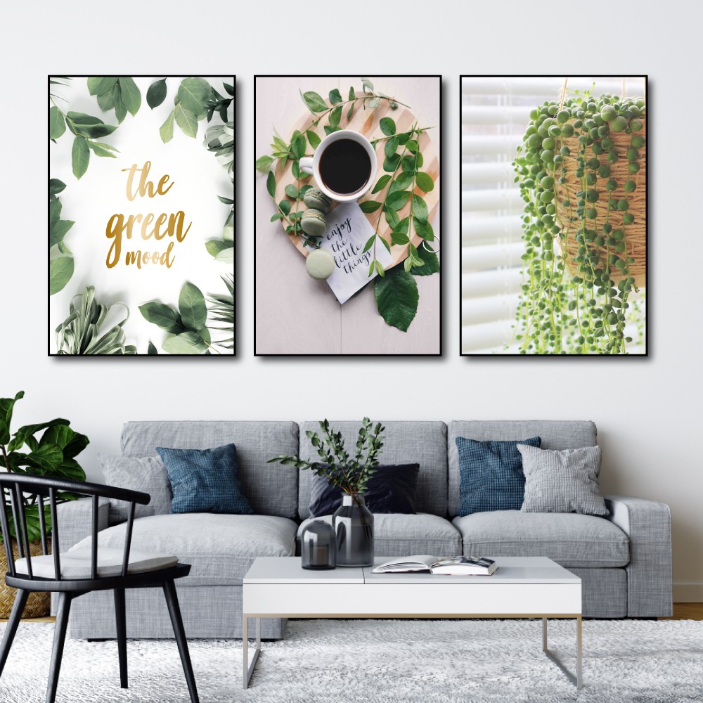 Tranh Treo Tường Canvas Cuộc Sống Xanh 3 Decor Trang Trí Phòng Khách, Phòng Ngủ Có Khung Cao Cấp Siêu Đẹp Khổ Lớn 40x60