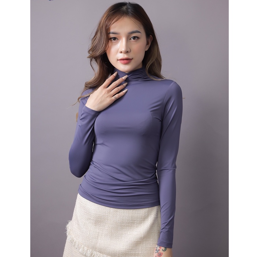 Áo giữ nhiệt nữ Emspo áo thun lạnh cao cấp cổ cao rúm bèo ATL0534
