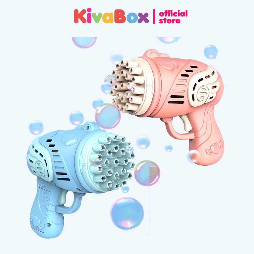 Súng bắn bong bóng xà phòng Kivabox cho bé thiết kế 23 nòng cỡ nhỏ làm từ nhựa ABS cao cấp