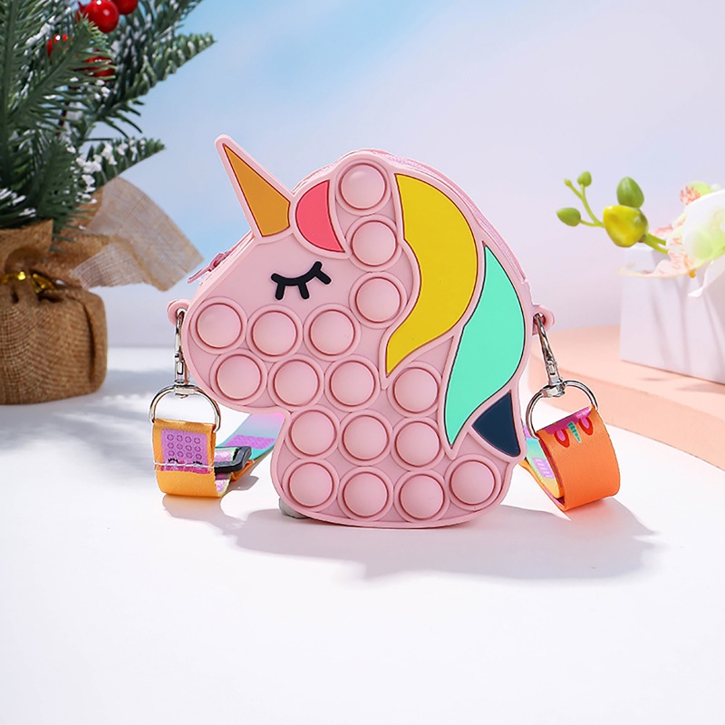 Túi đeo ví tiền Pop it Unicorn cho bé cực xinh cực giải trí