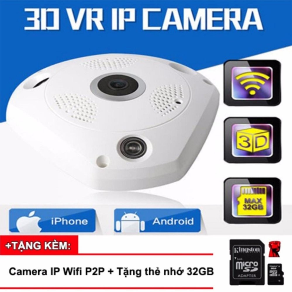 VR Cam, VR Camera 360 độ HD 960P, 3D Panoramic + Tặng kèm thẻ nhớ 32GB - HMB STORE