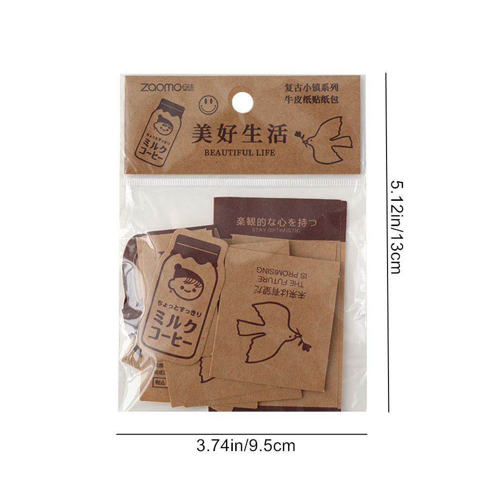 Set 30 Nhãn Dán Giấy Kraft Trang Trí Nhật Ký/Nhật Ký DIY