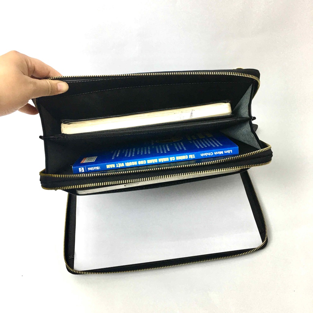 Cặp đeo chéo da bò 2 ngăn đựng A4