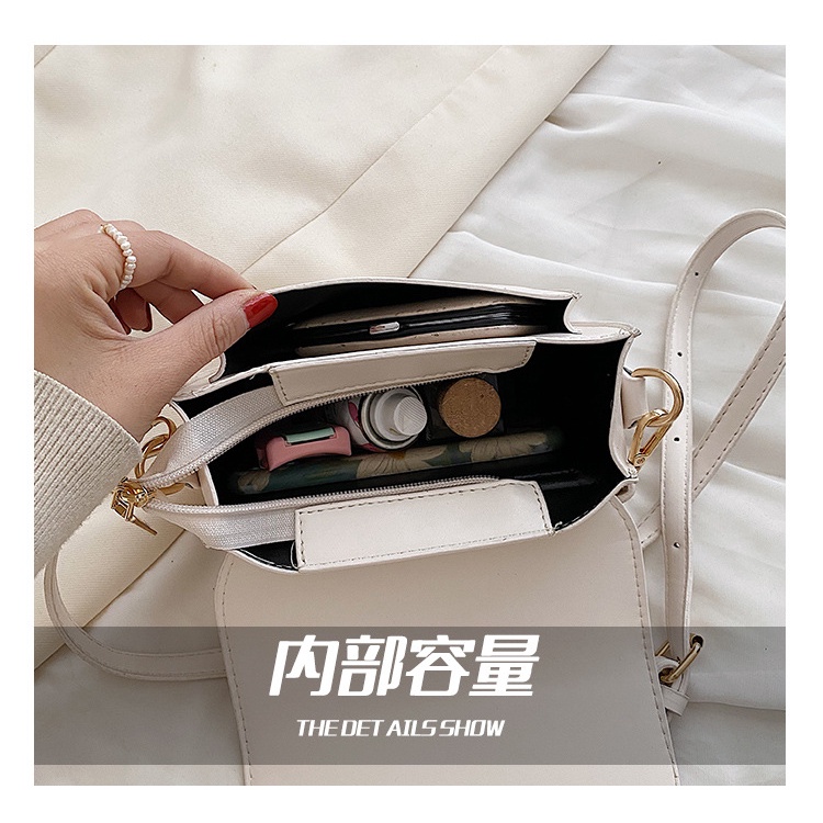 Túi Xách JASMIN NOIR Da PU Dáng Vuông Nhỏ Cài Khóa Kiểu Retro Dễ Thương Cho Nữ