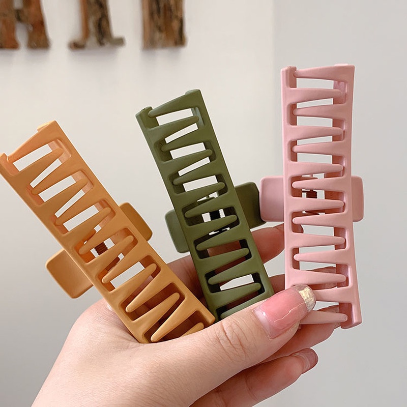 Kẹp tóc bằng nhựa acrylic nhám thanh lịch cho nữ