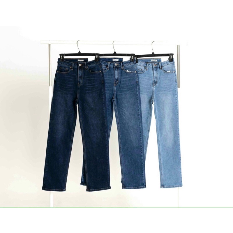 Quần jean ống suông đứng co giãn xuất khẩu
