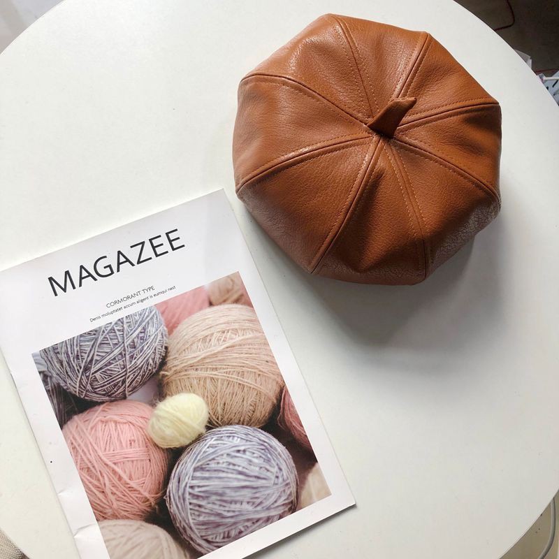 Mũ nồi da PU thời trang phong cách Hàn Quốc dành cho nữ