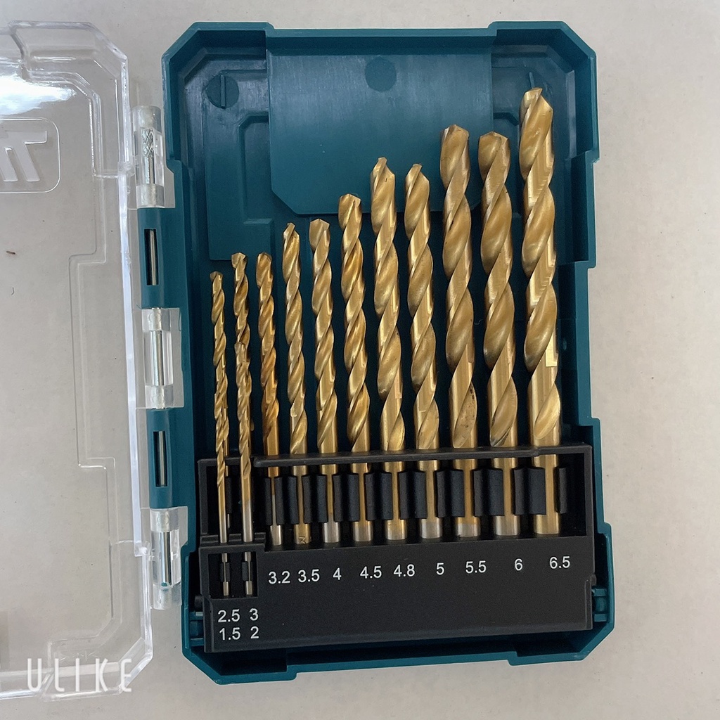 Bộ mũi khoan kim loại HSS-Tin ( 13 mũi ) Makita D-7285, khoan gỗ, sắt dùng cho gia đình hoặc sản xuất công nghiệp