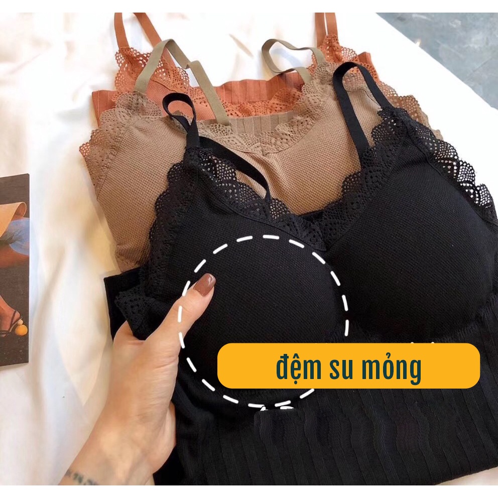 Áo Bra Cotton Dáng Dài Đệm Su Mỏng Không Gọng Thoải Mái ELSA BRA - 3328