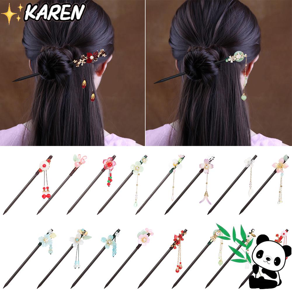 Trâm Cài Tóc Họa Tiết Hoa Phong Cách Retro Thời Trang