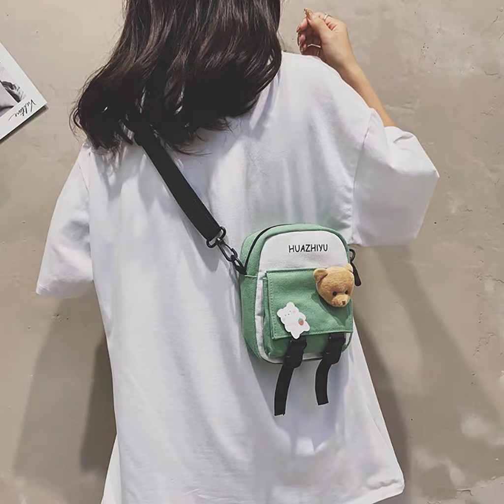 Túi tote vải canvas nữ đẹp đeo chéo đi học nhỏ gọn cute dễ thương TV01