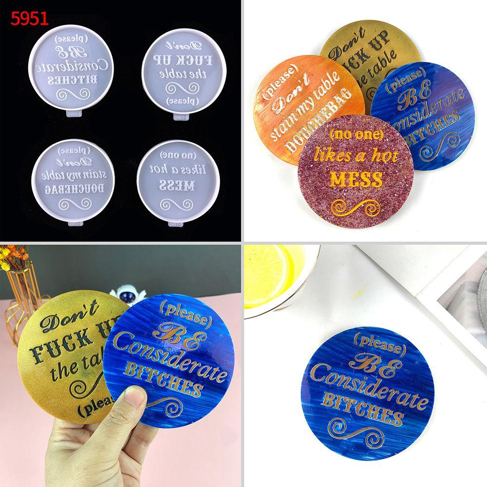 YNATURAL Khuôn Làm Đế Lót Ly Chống Bỏng Bằng Nhựa Epoxy Độc Đáo Tiện Dụng DIY