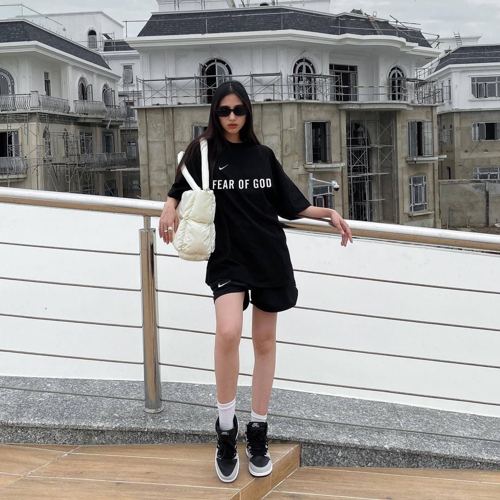 Bộ thể thao nữ đồ bộ quần áo mùa hè 2022  in hình fear of god bộ unisex thời trang