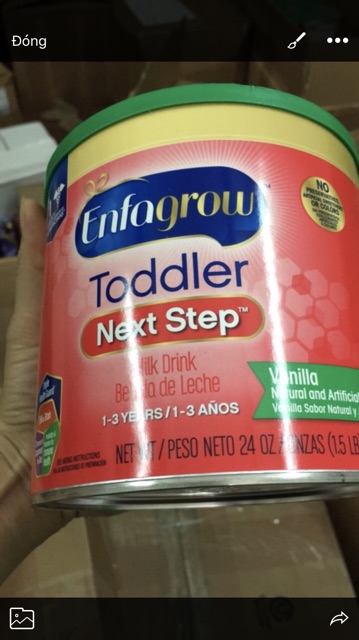 Sữa Enfagrow Older Toddler Vanilla cho bé từ 1-3 tuổi của Mỹ