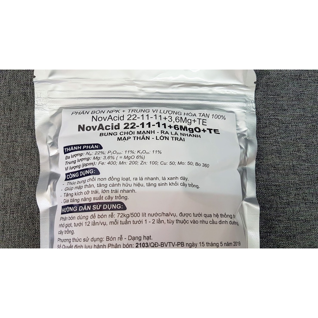 Phân Bón Hòa Tan Israel NovAcid 22-11-11+6MgO+TE.