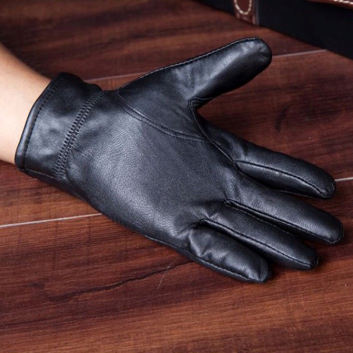 [ XẢ KHO 3 NGÀY ] Găng Tay Nam Da Bò Thật Lớp Lót Lông Cừu Cực Ấm Kèm Hộp -CAPACCI