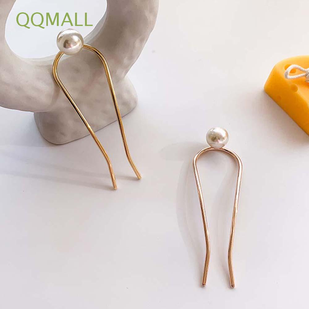 Trâm búi tóc hình chữ U đính ngọc trai nhân tạo