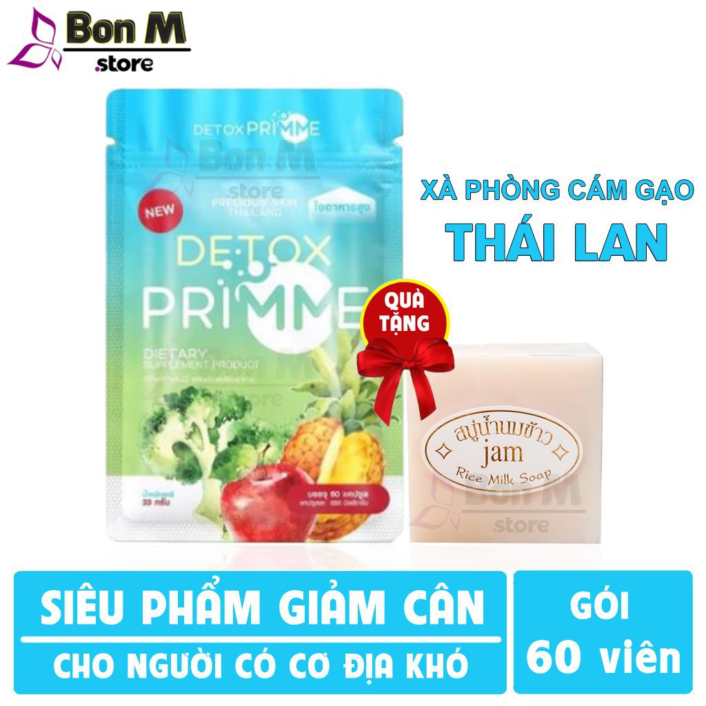 Primme Detox - Viên uống khử mỡ giảm cân rau xanh 60 viên ( Hàng chính hãng 100% )